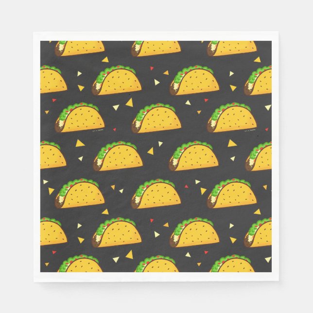 Yummy Taco Pattern Napkins (Front)
