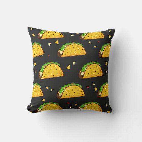 Yummy Taco Pattern Throw Pillow