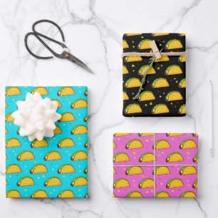 Yummy Taco Pattern Wrapping Paper Sheets