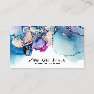 *~* Yummy Teal Turquoise Gold AP29 Gilded Bold Business Card