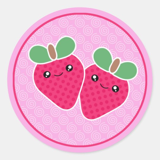  Yummy Treats Strawberry Kawaii Stickers Zazzle com