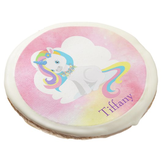 Yummy Unicorn Custom Sugar Cookie (Angled)