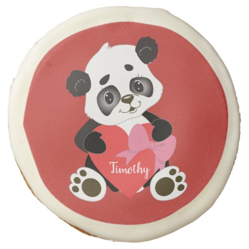 Yummy Valentine Cute Panda Bear Sugar Cookie