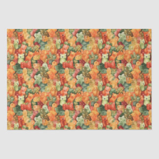 Yummy Watercolor Gummy Bear Pattern Tissue Paper