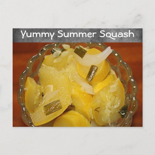 Yummy Yellow Squash Recipe Postcard