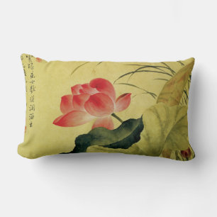 Yun Shouping’s Lotus Flower Lumbar Pillow