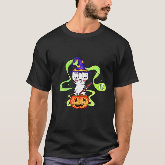 Yuna Cat And The Potion Of Love In Halloween T-Shirt (Front)