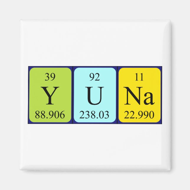 Yuna periodic table name magnet (Front)