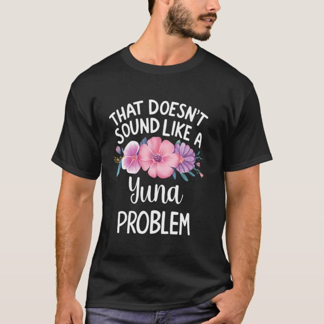 YUNA Personalized Cute Flower Girls YUNA Name T-Shirt (Front)