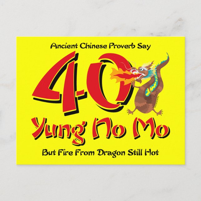 Yung No Mo 40th Birthday Postcard Invitation (Front)
