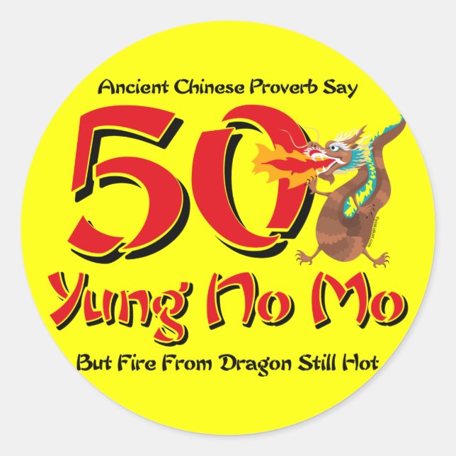 Yung No Mo 50th Birthday Classic Round Sticker (Front)