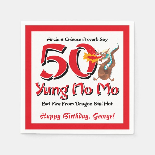 Yung No Mo 50th Birthday Paper Napkins (Front)