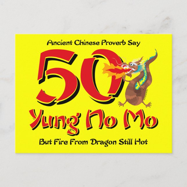Yung No Mo 50th Birthday Postcard Invitation (Front)