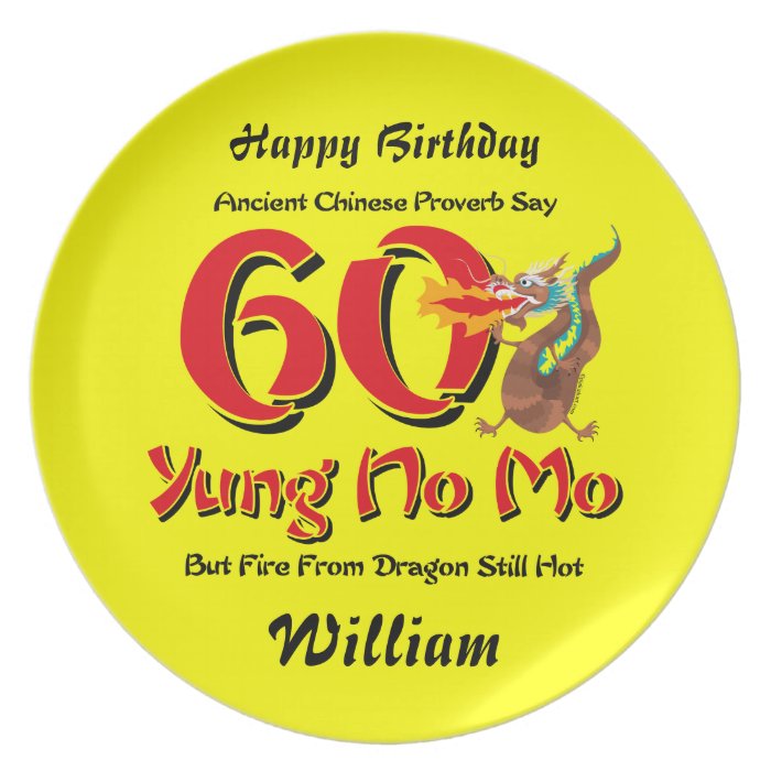 Yung No Mo 60th Birthday Dinner Plates