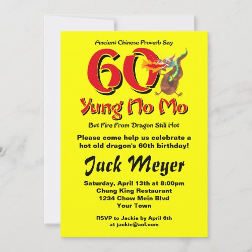 Yung No Mo 60th Birthday Invitation