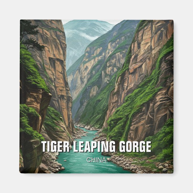 Yunnan Tiger Leaping Gorge China Travel Magnet (Front)