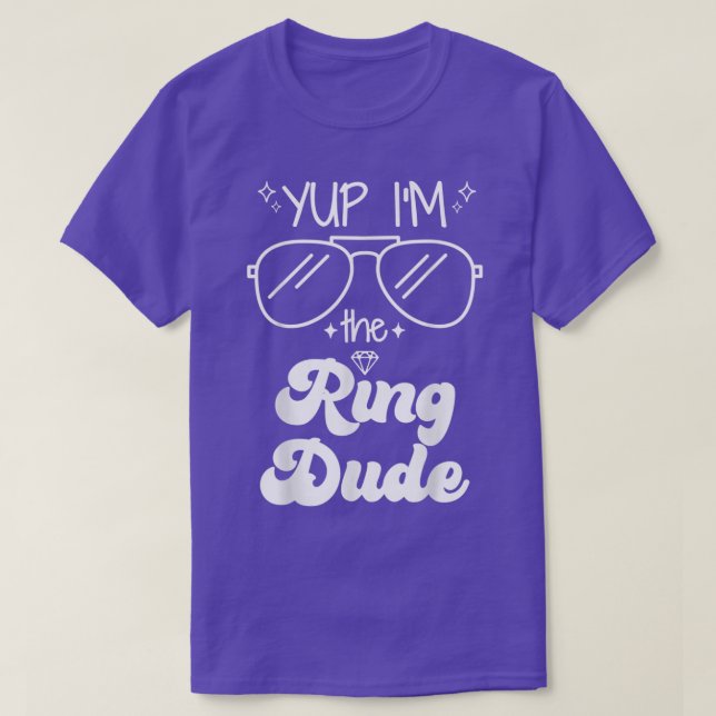 Yup Im The Ring Dude Ring Bearer Funny Wedding Par T-Shirt (Design Front)