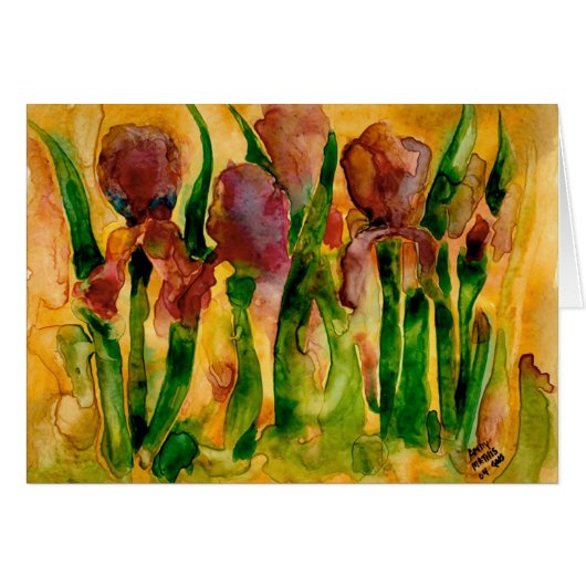 Yupo Irises Cards (Front Horizontal)