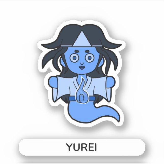 Yurei, Japanese Ghost Sticker (Front)