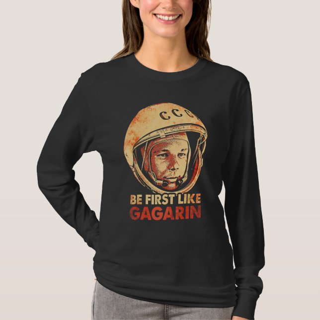 Yuri Gagarin Cosmonaut Astronaut Space First Sovie T-Shirt (Front)