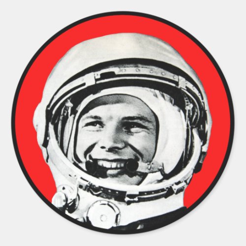 Yuri Gagarin _ Soviet Hero  Cosmonaut Classic Round Sticker