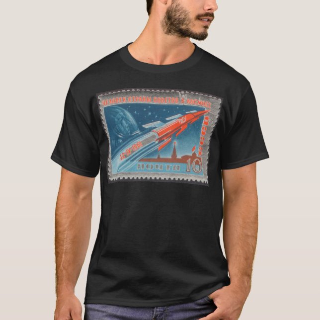 Yuri Gagarin Vostok 1 is 1st Man in Space T-Shirt (Front)