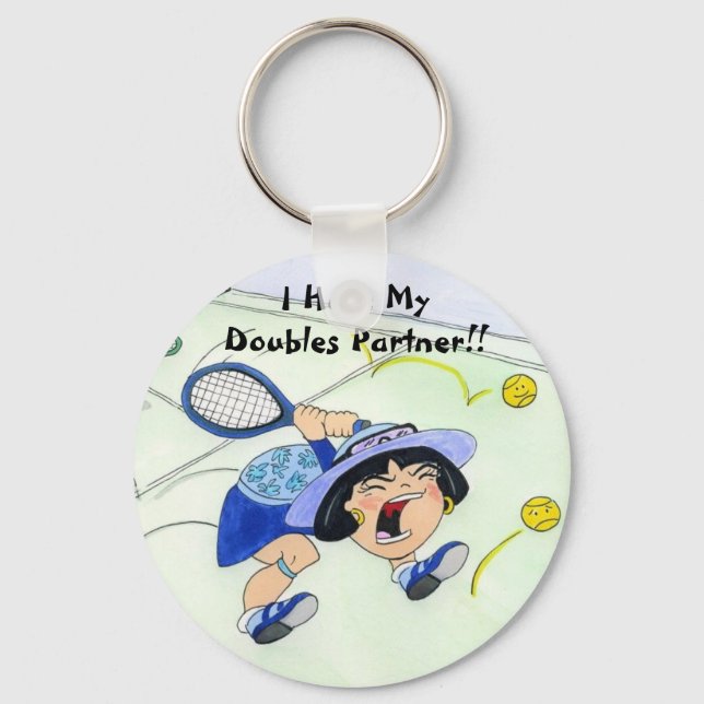 Yuriko keychain - I Hate My Doubles Partner (Front)