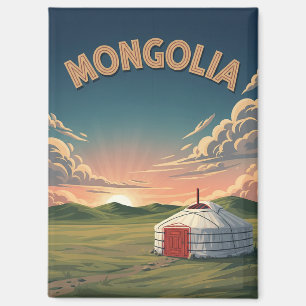 Yurt in Mongolia Travel Magnet
