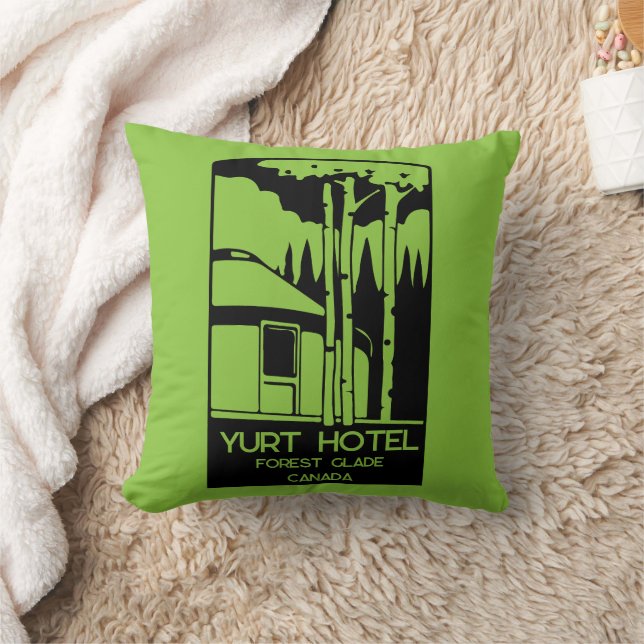 Yurt Living And Vacation Promotion Throw Pillow (Blanket)