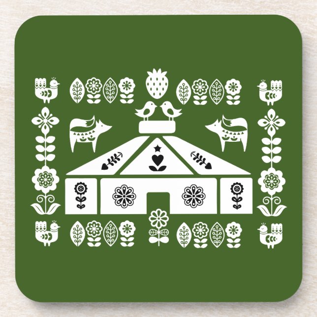 Yurt Living In Nature Beverage Coaster (Front)