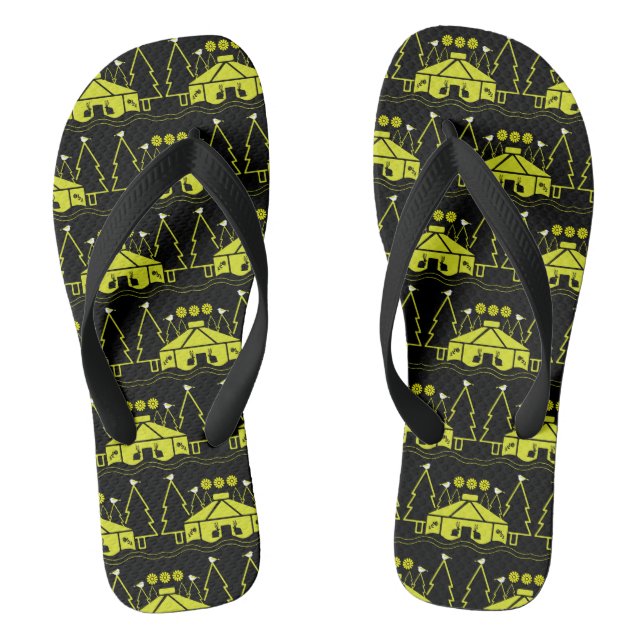 Yurt Living In Nature Flip Flops (Footbed)