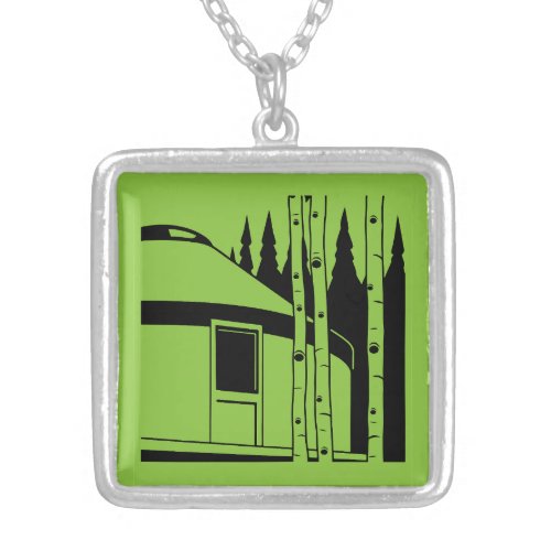 Yurt Living In Nature Silver Plated Necklace
