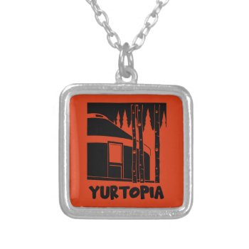 Yurt Living In Nature Silver Plated Necklace by happygiftideasforyou at Zazzle