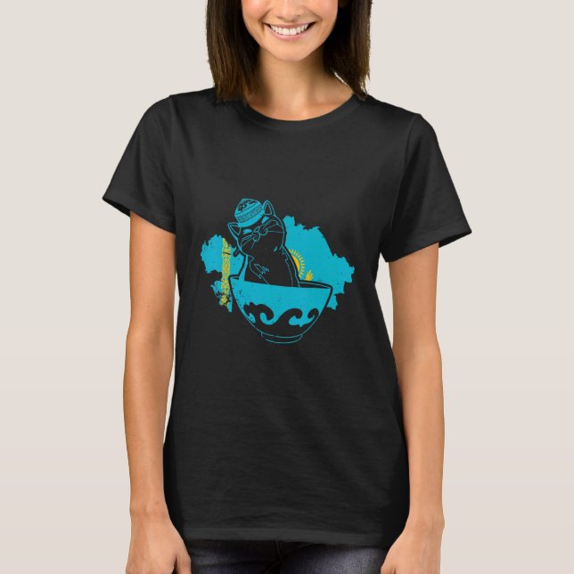 Yurta Republic of Kazakhstan Qazaqstan Kazakh flag T-Shirt (Front)