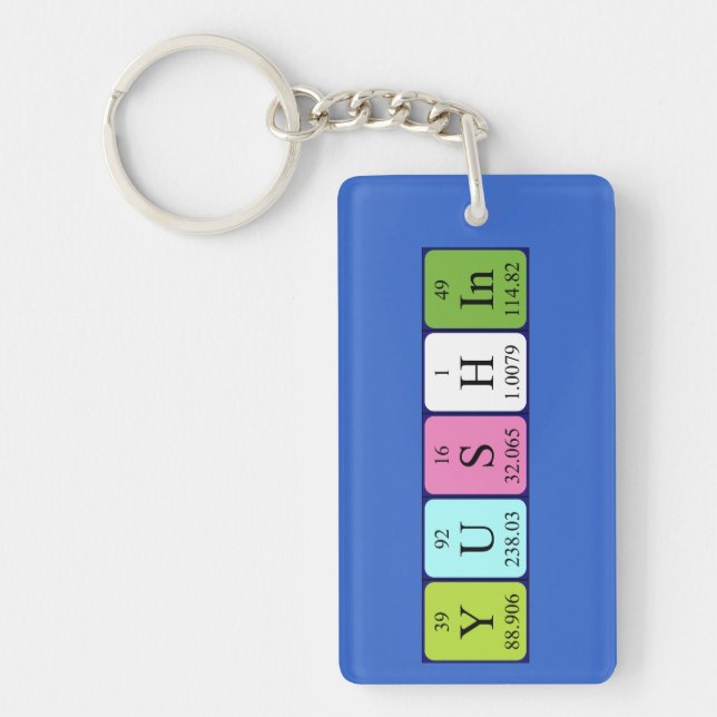 Yushin periodic table name keyring (Front)
