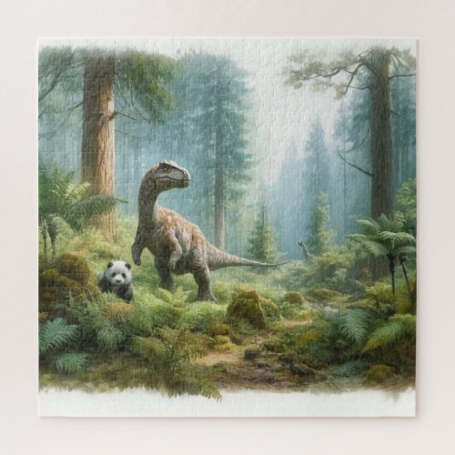 Yutyrannus in the Mist AREF459 _ Watercolor Jigsaw Puzzle
