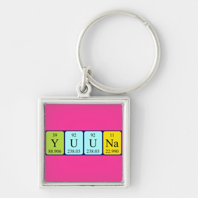 Yuuna periodic table name keyring (Front)