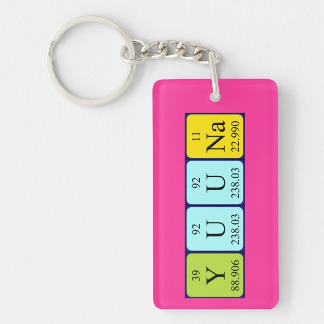 Yuuna periodic table name keyring (Front)