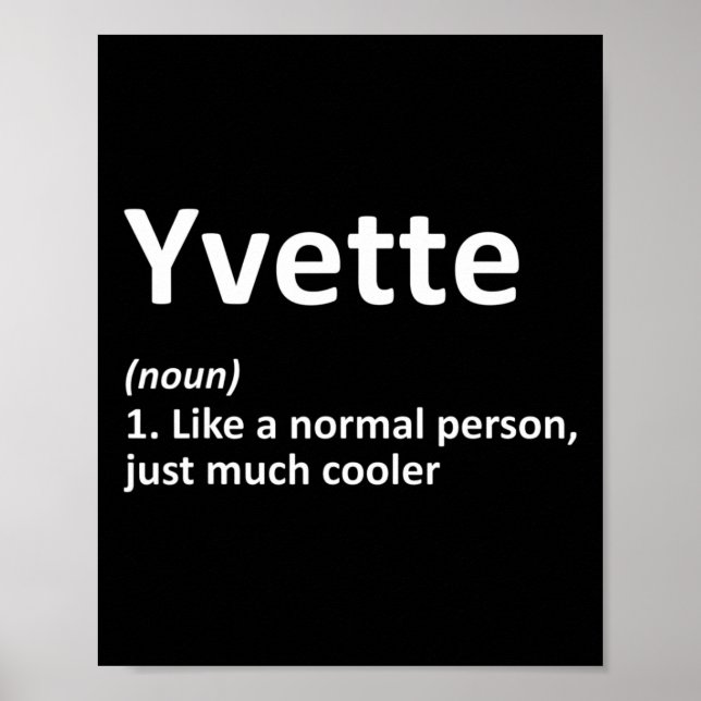 Yvette Definition Personalized Name Funny Birthday Poster (Front)