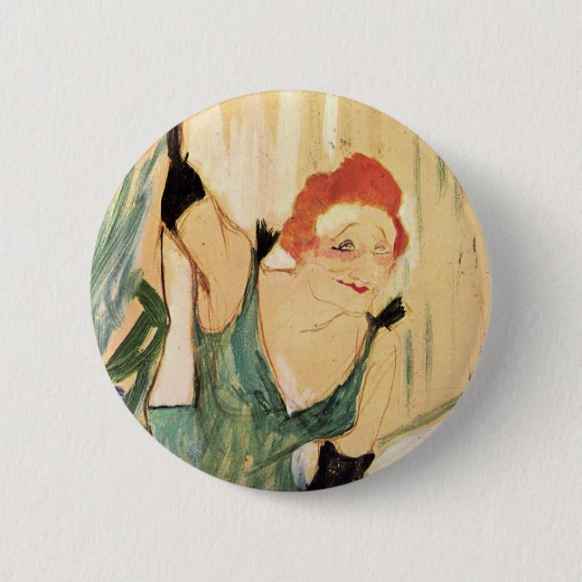 Yvette Guilbert, Henri de Toulouse-Lautrec Pinback Button (Front)