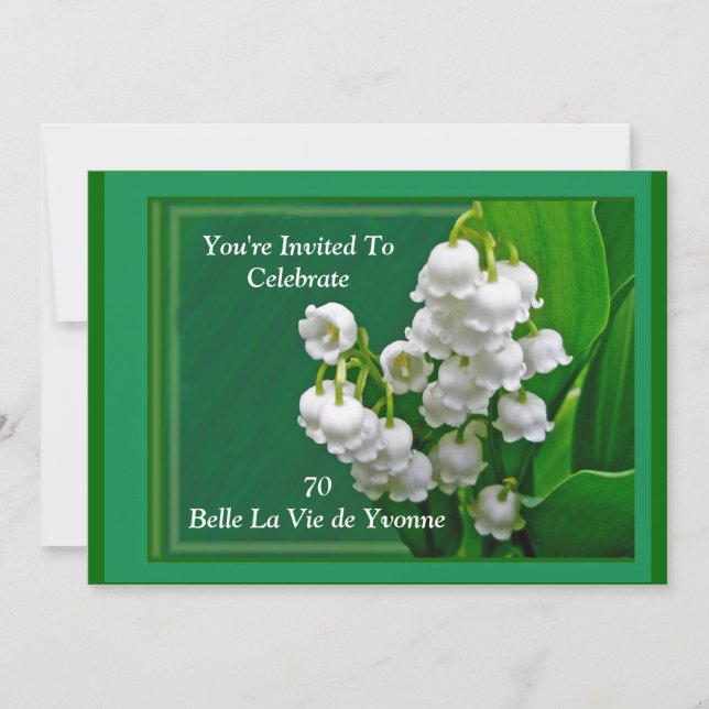 Yvonne Birthday Invitation - Lily of the Valley (Front)