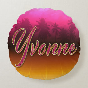 Yvonne first name name golden pink pillow