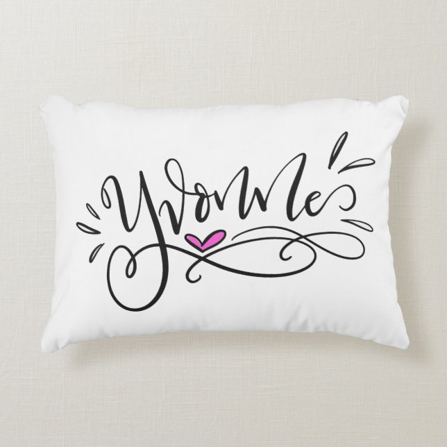 Yvonne, Hand Lettered Accent Pillow (Front)