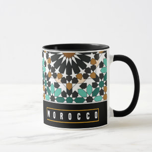 Z10-Morocco-themed souvenir mug with a geometric d
