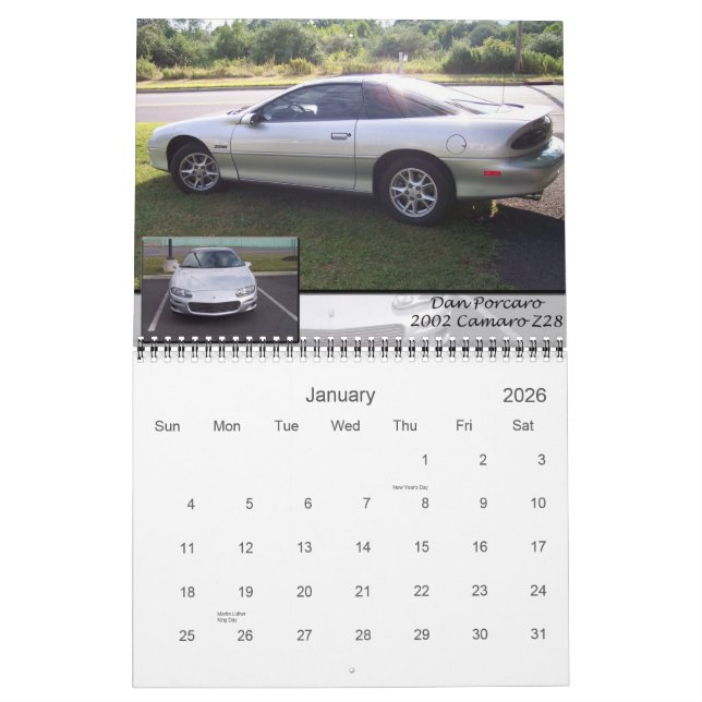 Z28.com #2 calendar (Jan 2026)