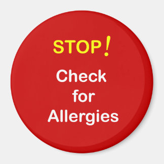 z9 - Magnetic Reminder ~ CHECK ALLERGIES! Magnet