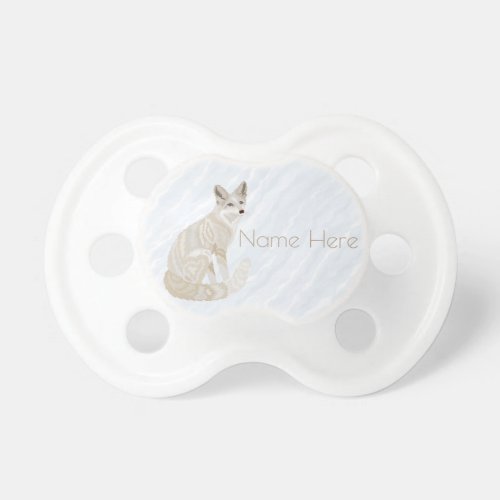 Z Arctic Fox Retro Chic Baby Name Sophisticated Pacifier