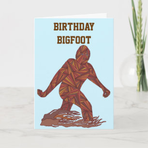 Z Bigfoot Walking Sasquatch Birthday Bigfoot Card