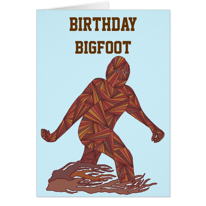 Z Bigfoot Walking Sasquatch Birthday Bigfoot Card | Zazzle