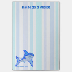 Z Blue Great White Shark Colorful Sea Stripes Post-it Notes